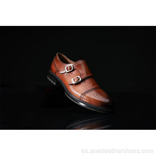 Zapatos casuales de moda transpirable de cuero para hombres